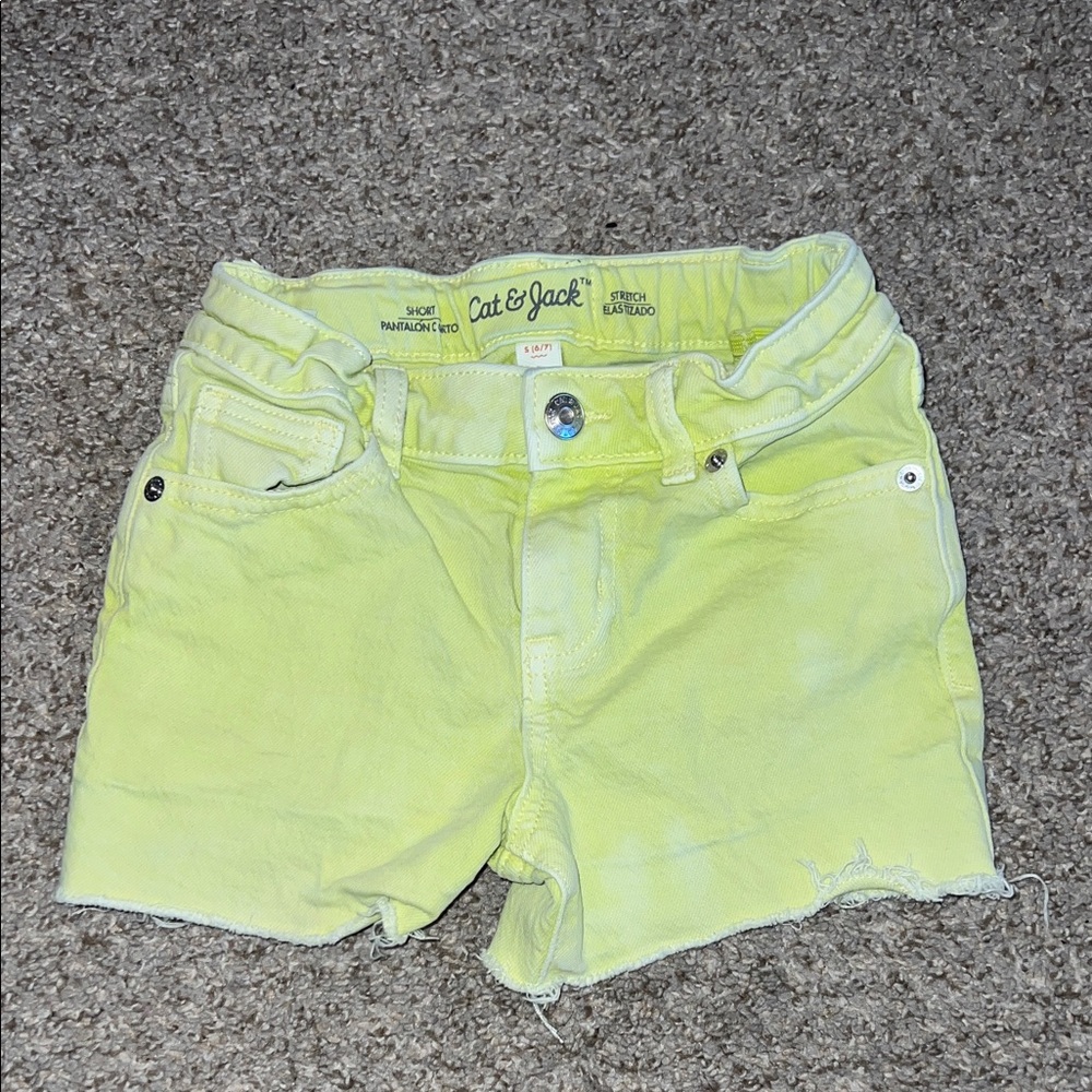 Cat & Jack Neon Yellow Jean Shorts